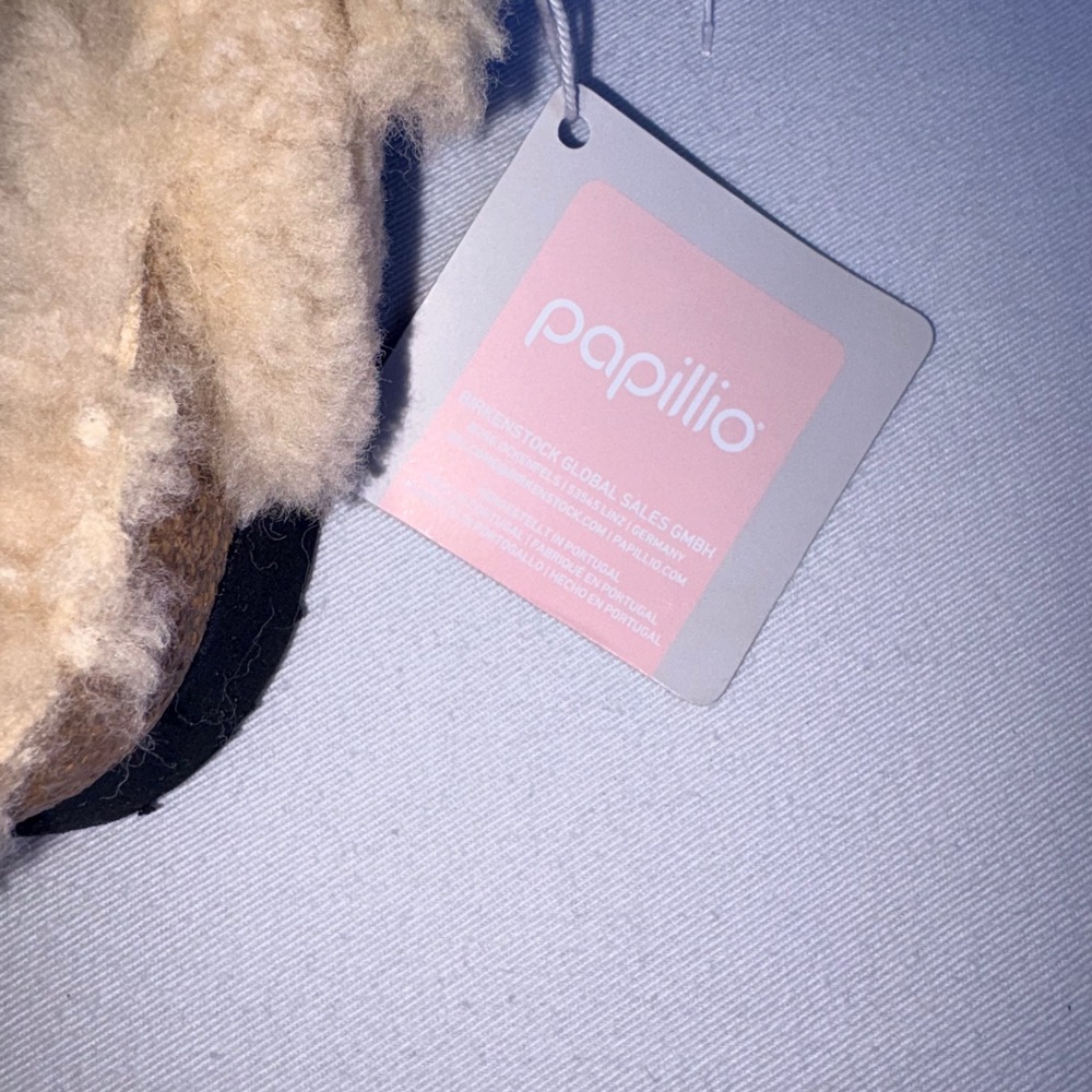 Papillio Birkenstock Arizona Big Buckle eu 39 Beige NEW Teddy Shearling platform - Picture 7 of 7